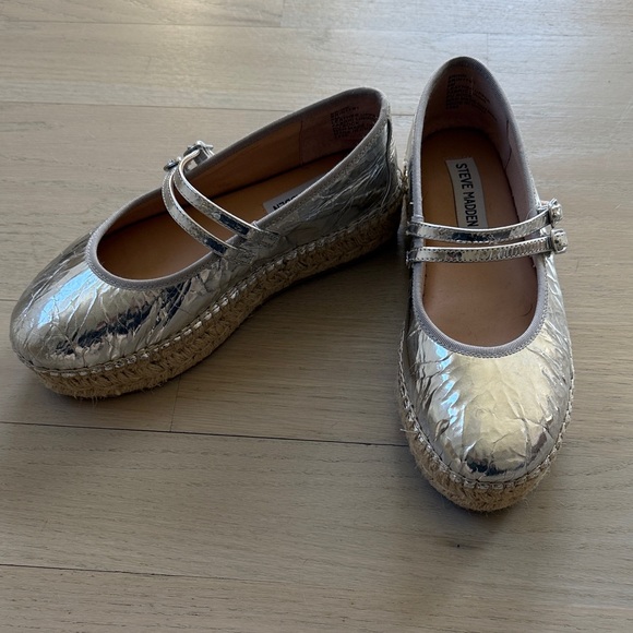 NWOB Steve Madden Metallic Espadrilles for Women - Picture 5 of 5